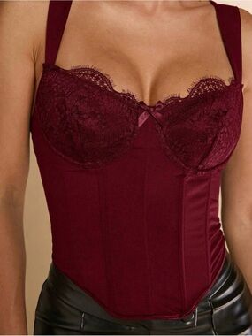 Women’s Burgundy Bustier Top